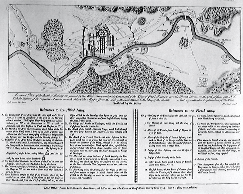 'Exact plan of the Battle of Dettingen', 27 June 1743