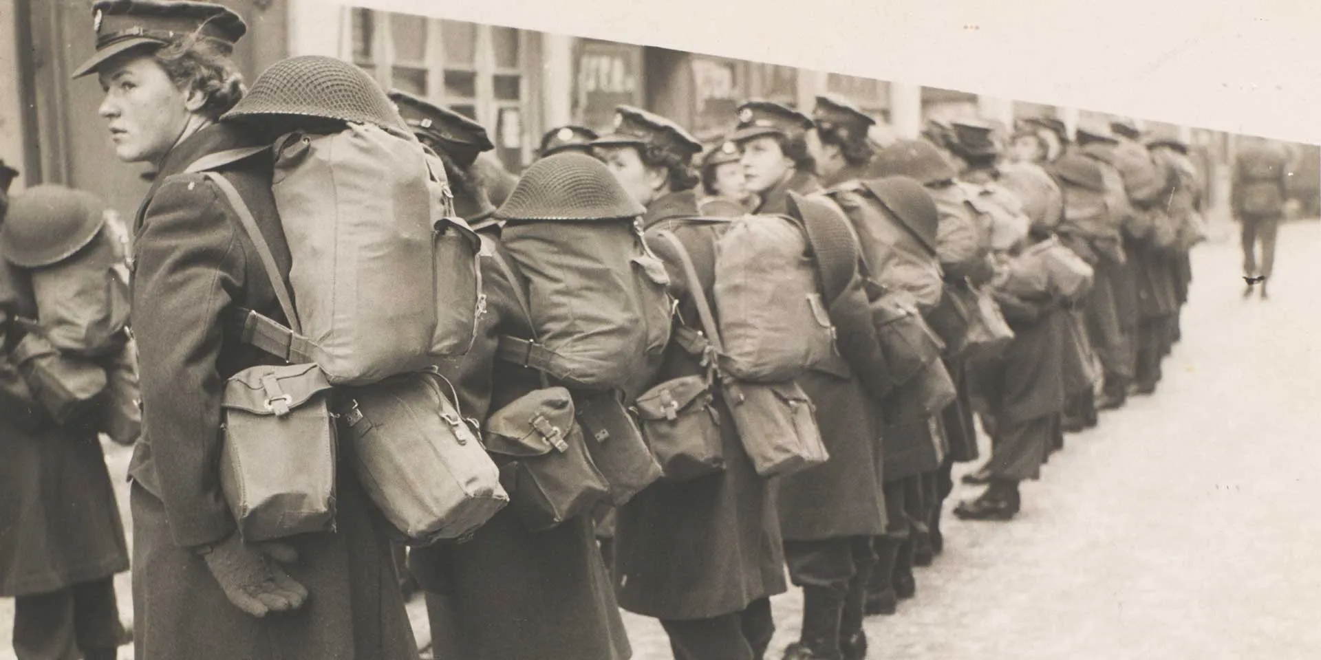 Women of the Auxiliary Territorial Service on their way to join the British Liberation Army in Ostend, Belgium